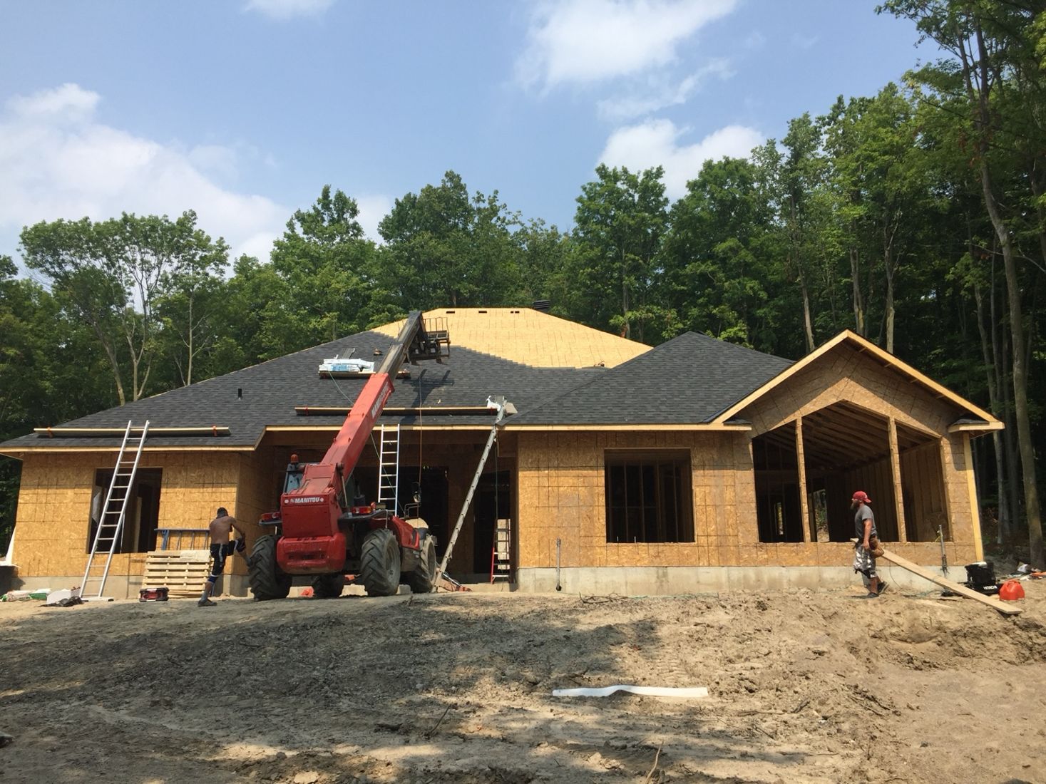 New home roof installation in progress