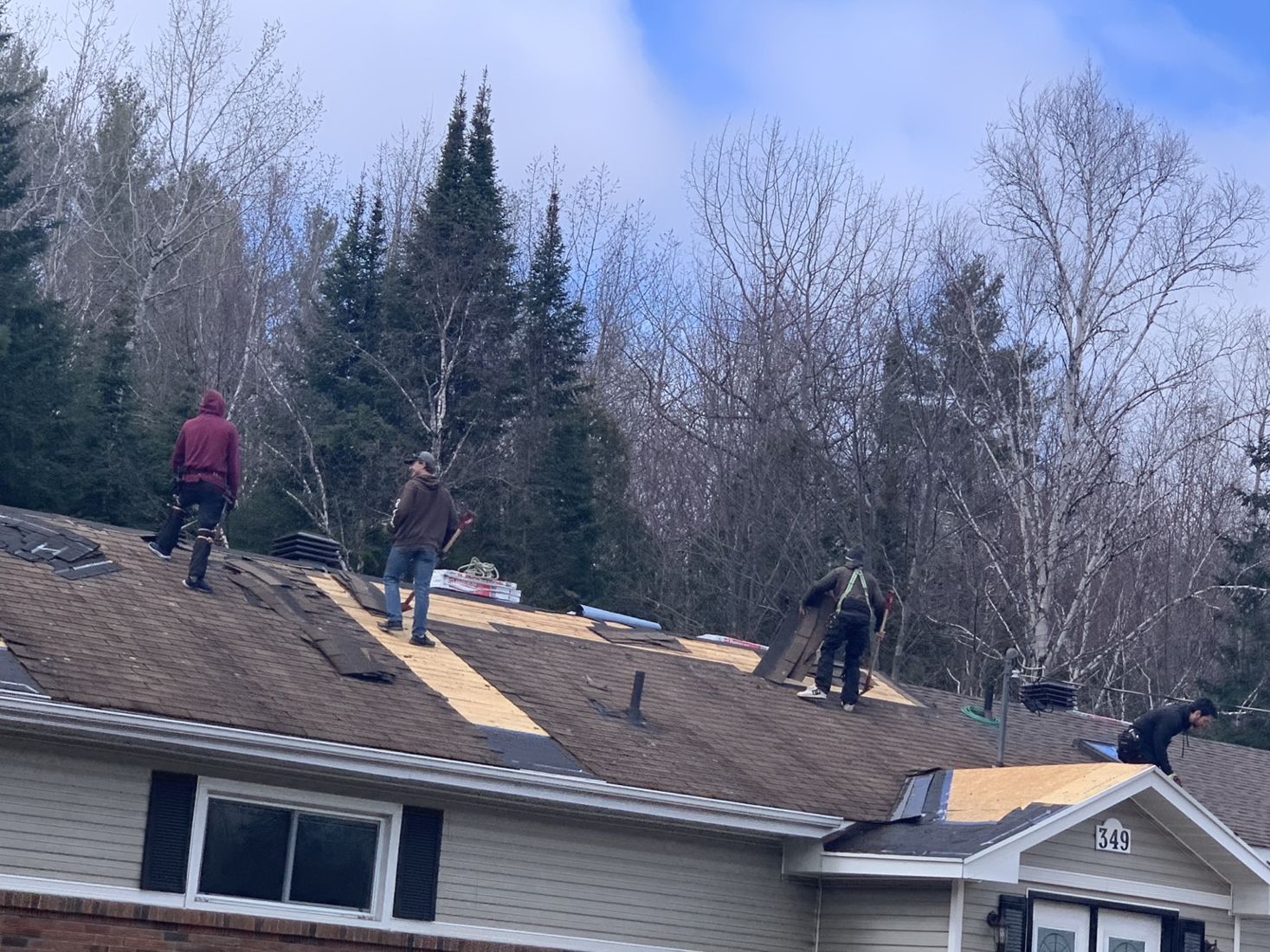Roof replacement in progress